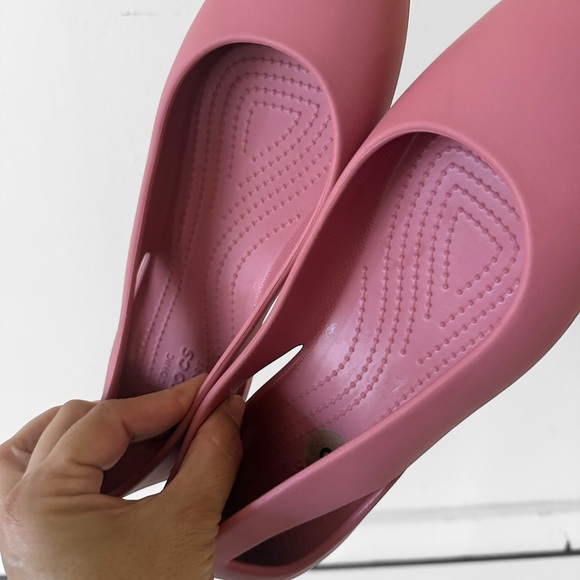 CROCS Pink Sloane Almond Toe Slip on Ballet Flats SZ 8 - Picture 5 of 5